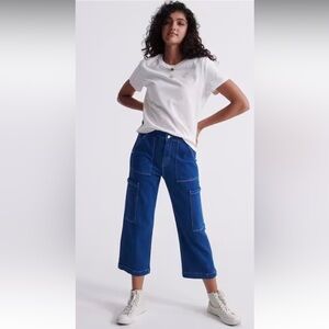 Superdry Blue Wide-Leg Flare Jeans